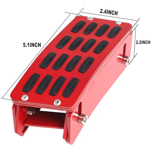 PKEDUO Red Gas Pedal Extender Cover Anti-Slip Adjustable Foot Pedal Pad Compatible with 2007-2017 Wrangler JK JKU 2/4-DOOR(NOT for 2018+ JL Models) - Image 3