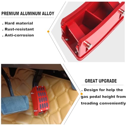 PKEDUO Red Gas Pedal Extender Cover Anti-Slip Adjustable Foot Pedal Pad Compatible with 2007-2017 Wrangler JK JKU 2/4-DOOR(NOT for 2018+ JL Models) - Image 2