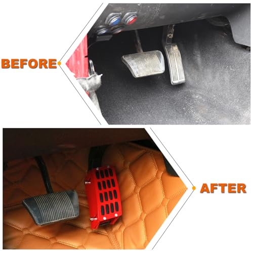 PKEDUO Red Gas Pedal Extender Cover Anti-Slip Adjustable Foot Pedal Pad Compatible with 2007-2017 Wrangler JK JKU 2/4-DOOR(NOT for 2018+ JL Models) - Image 5
