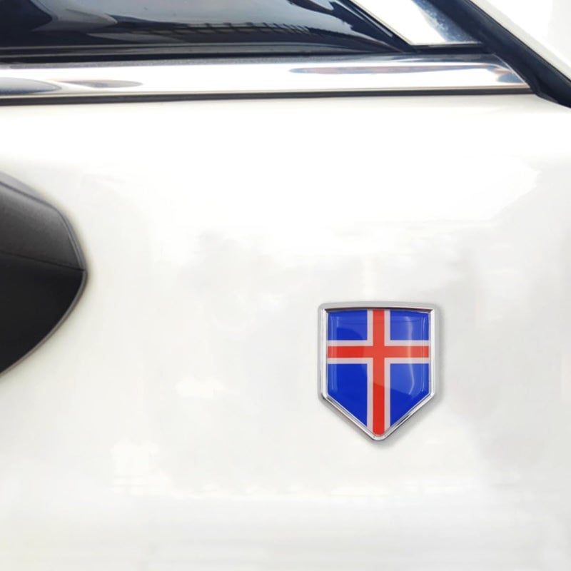 Overdecor Iceland Flag Decal Stickers Car Emblem Icelandic Car Accessories Decorations Chrome Shield Flag Sticker Decals for Cars Truck Vehicles, 2 Pack - Image 4