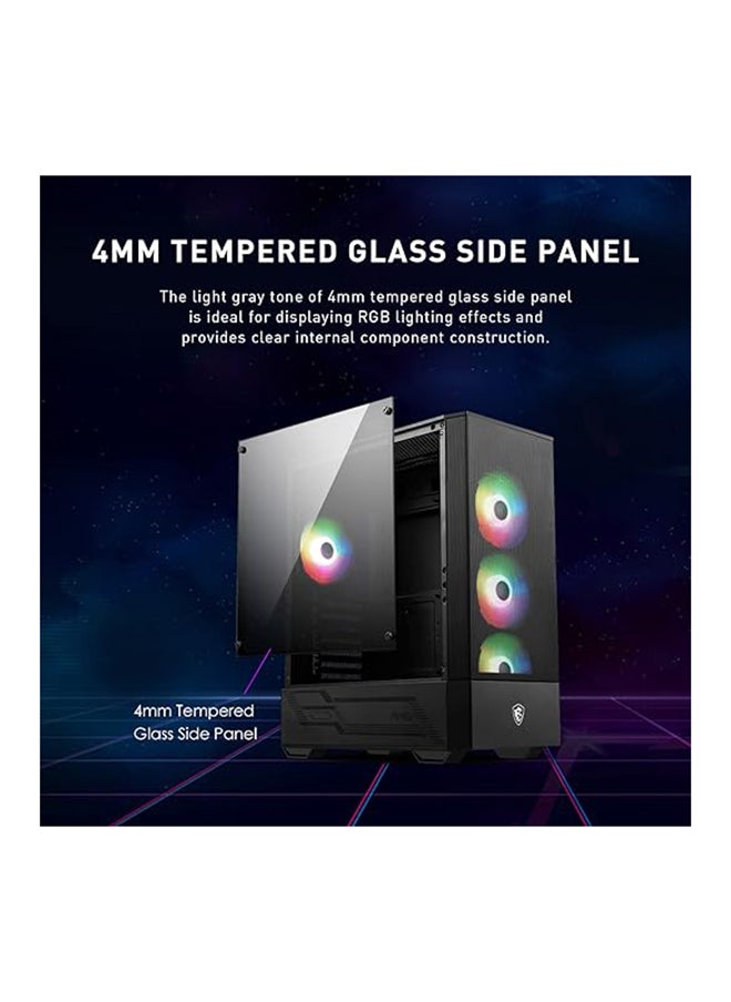 MSI MAG Forge 112R Gaming Case, ARGB Support, Tempered Glass Side Panel, Optimized Airflow with Up to 6 Fans, Magnetic Dust Filter, Supports 330mm GPU, Tool-less Design, Mystic Light Compatible | 306-7G16X23-809 Black  - Image 2