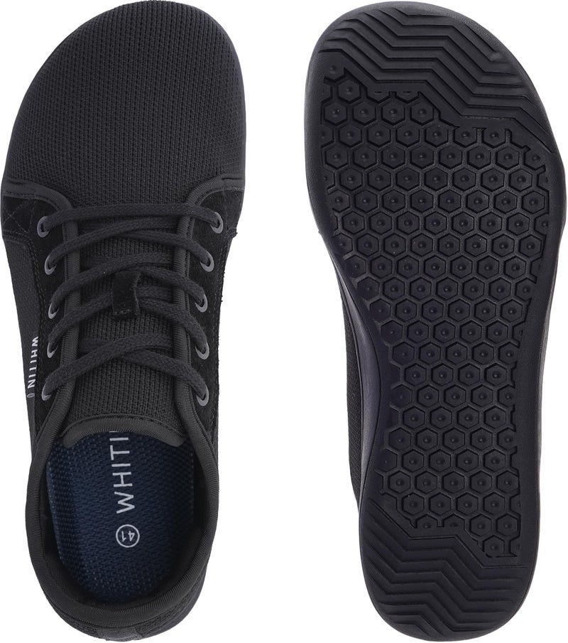 WHITIN WHITIN Men's Extra Wide Width Fashion Barefoot Sneakers Zero Drop Sole W81 Size 11W Minimus Weightlifting Minimalist Tennis Shoes Walking All Black 44 - Image 4