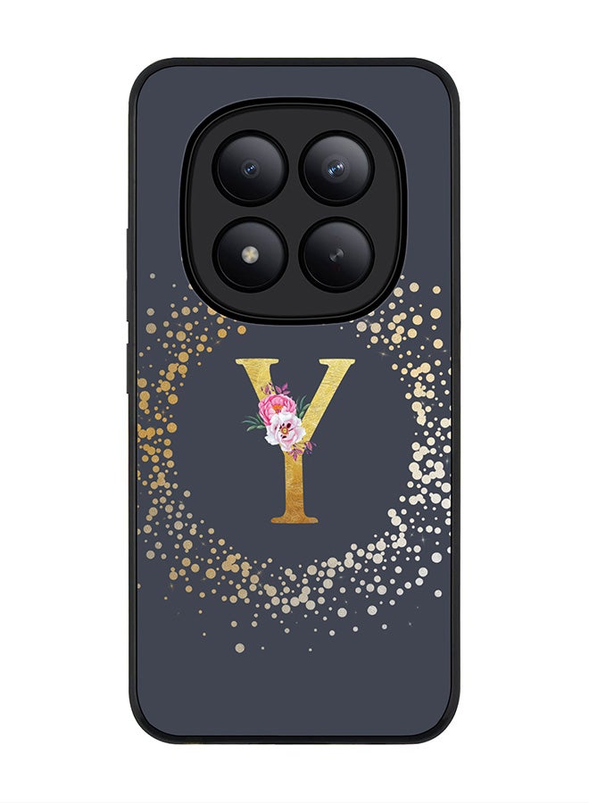 Stylizedd For Xiaomi Redmi Note 15 Pro+ / Poco M8 Pro Case,Slim fit Camera Protection, Shockproof Thin Phone cover  - Custom Monogram Floral - Y  (Grey ) - Image 1