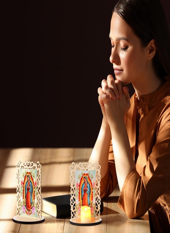 Soaoo 12 Pcs Our Lady of Guadalupe Wooden Statues Virgen De Guadalupe Picture Frames Baptism Favors for Guests Baptism Centerpieces for Table First Communion Gifts Catholic Favors (Rectangle) - Image 5