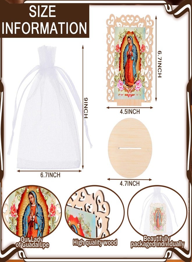 Soaoo 12 Pcs Our Lady of Guadalupe Wooden Statues Virgen De Guadalupe Picture Frames Baptism Favors for Guests Baptism Centerpieces for Table First Communion Gifts Catholic Favors (Rectangle) - Image 4