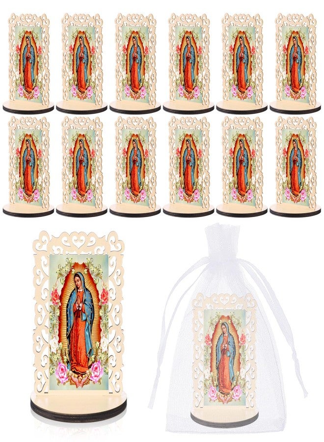 Soaoo 12 Pcs Our Lady of Guadalupe Wooden Statues Virgen De Guadalupe Picture Frames Baptism Favors for Guests Baptism Centerpieces for Table First Communion Gifts Catholic Favors (Rectangle) - Image 1