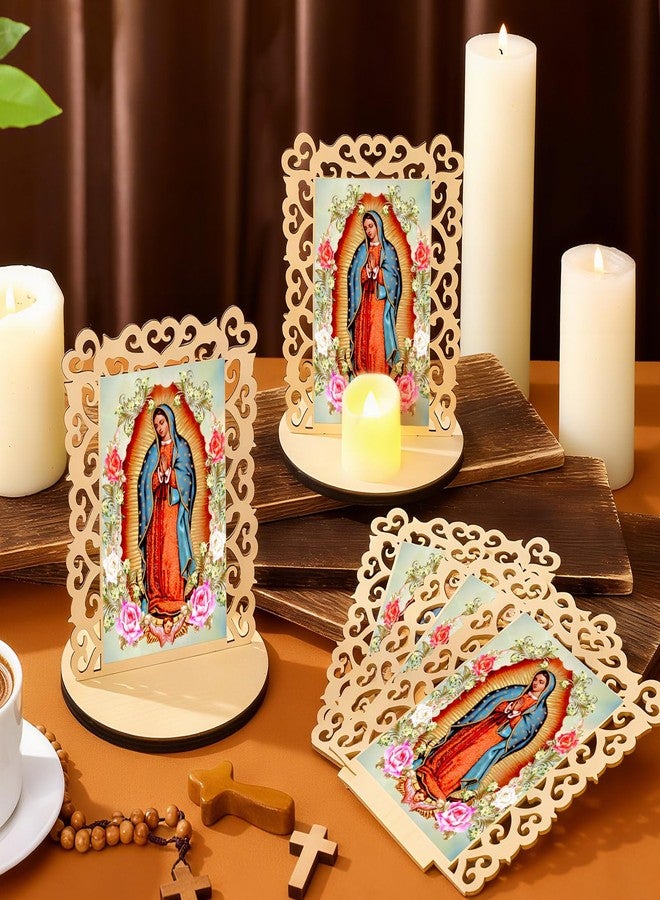 Soaoo 12 Pcs Our Lady of Guadalupe Wooden Statues Virgen De Guadalupe Picture Frames Baptism Favors for Guests Baptism Centerpieces for Table First Communion Gifts Catholic Favors (Rectangle) - Image 3