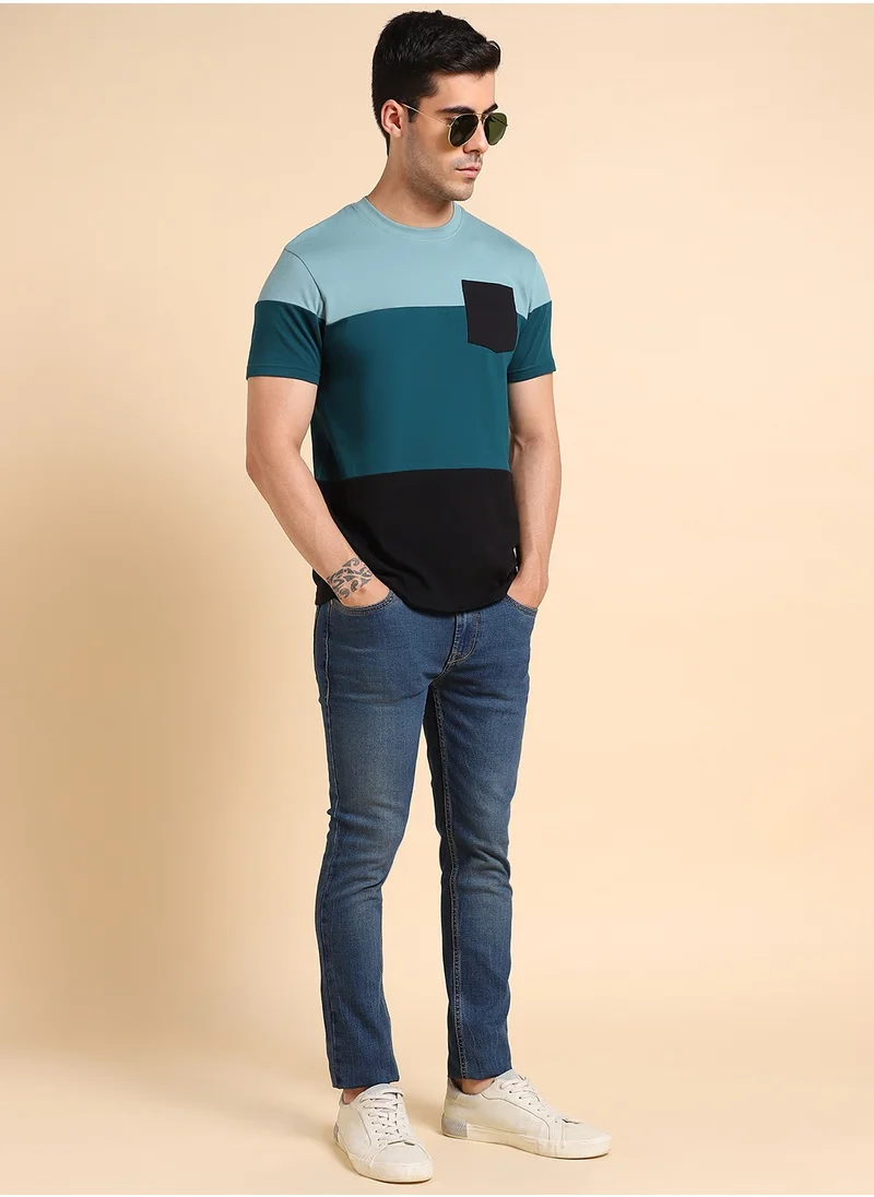 Dennis Lingo Teal T-Shirt for Men, Fresh Casual Style