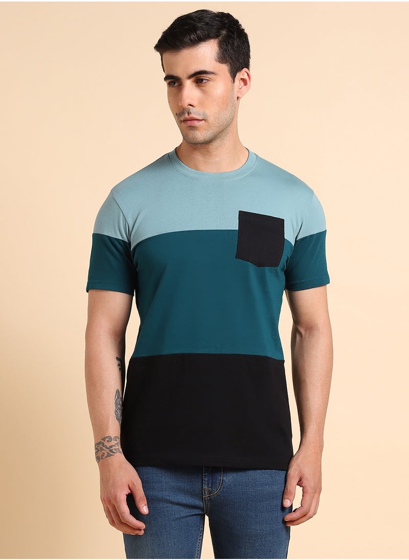 Dennis Lingo Teal T-Shirt for Men, Fresh Casual Style  - Image 2