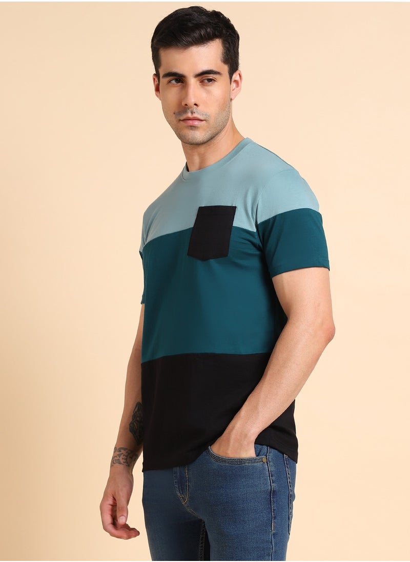 Dennis Lingo Teal T-Shirt for Men, Fresh Casual Style  - Image 5