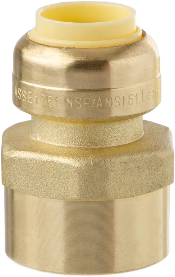 iSpring LittleWell ACPF8FPT12 Brass 12 PushFit X 34 NPT Female Pipe Thread Coupling - Image 1