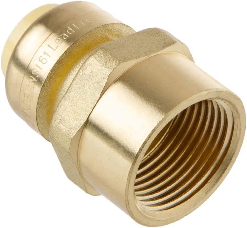 iSpring LittleWell ACPF8FPT12 Brass 12 PushFit X 34 NPT Female Pipe Thread Coupling - Image 2