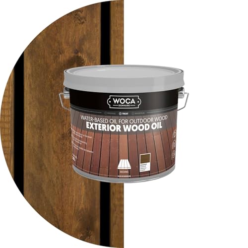 WOCA Denmark Exterior Wood Oil Water Based Penetrating Stain for Outdoor Wood Decks Fences Siding and Furniture 25L Hazelnut - Image 1