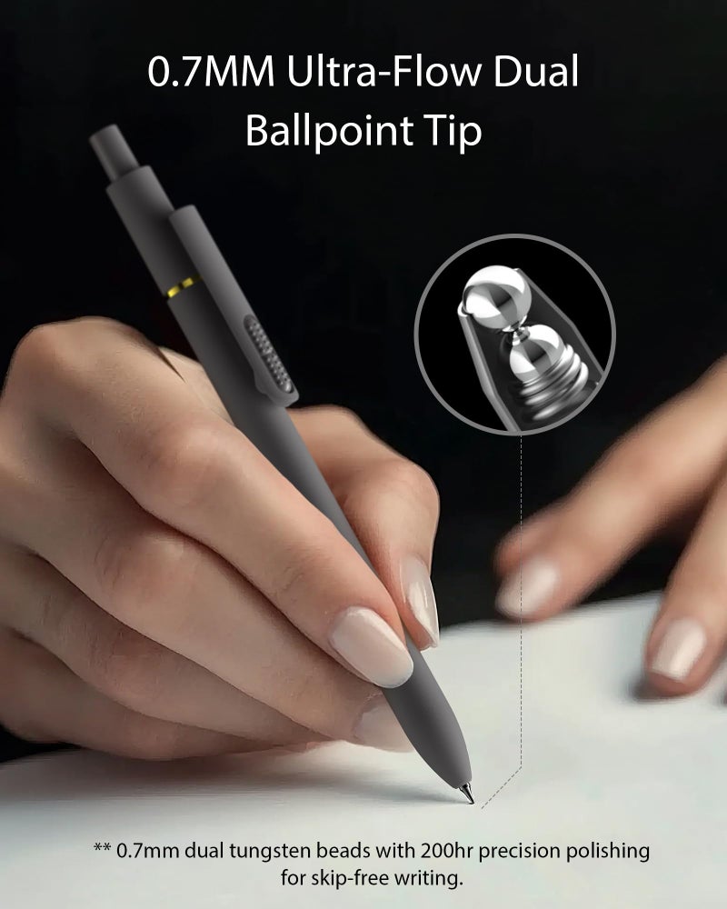 Hiacry 8 Pcs Gel Ink Pens, 0.7mm Fine Point for Smooth Writing Journaling Aesthetic Pens, Black Quick-Dry Long Lasting Fidge Pens, Cute School Office Supplies Gifts for Women ï¼ˆMorandi Black Inkï¼‰ - Image 3
