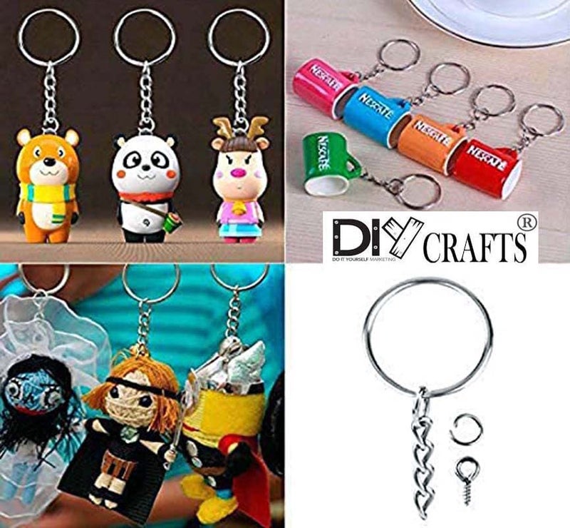 DIY Crafts 10x Keychain Chain Jump Ring Bright Silver D Hook Type Swivel Clasps Lobster Set Metal Lanyard Snap Lobster Claw Clasps Rings Jump Rings Screw Mindi for Bags Jewelry DIY Making
