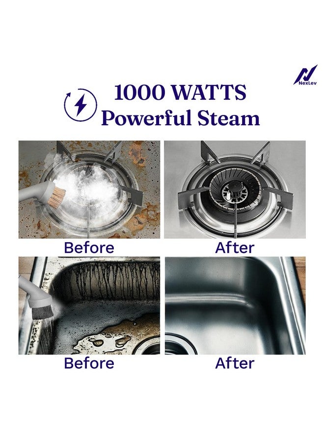 nexlev NexLev Steam Cleaner | For Complete Home, Kitchen, Bathroom, Window, Car & Office Cleaning | 9 Accessories | 300 ML | Window Pane, Sink, Chimney Grease, Water Stain Cleaner| 4 Mtr Cord | 1000W |SC-01  - Image 3