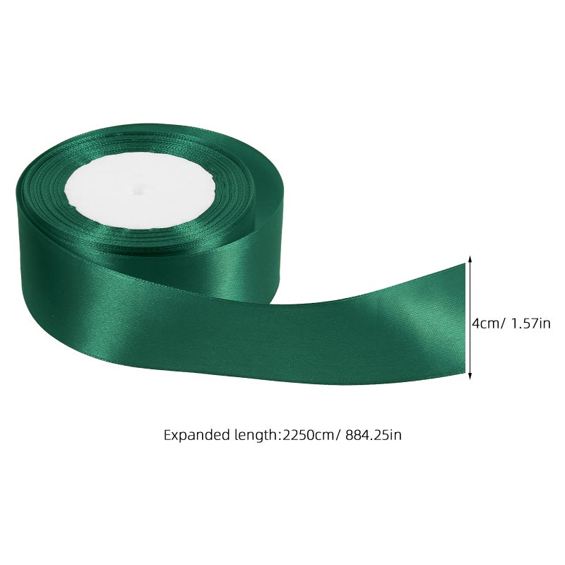 Craft Ribbon Dark Green Polyester Wide Ribbon For Diy Projects And Decorative Supplies 2250.00X4.00X0.10CM Versatile Usage 1 Roll - Image 2