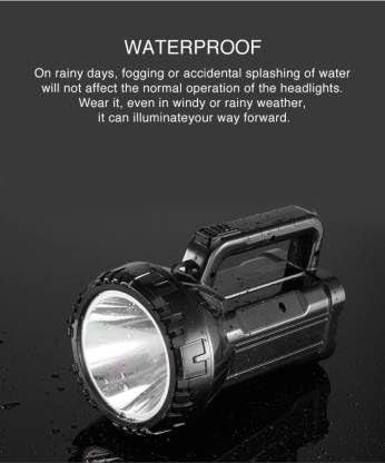 Fiiasa 100W Heavy Torch Lights Rechargeable for Home Emergency Light with Searching Laser Pointer 10Hrs Battery Backup Torch Black  - Image 4