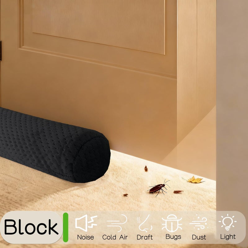 OUTTDID Under Door Draft Stopper Door, Sweep Weather Stripping, Double-Sided Windproof Seal Noise Blocker Window Breeze Blocker, Adjustable 30'' to 36'' Gap Filler, Black - Image 5