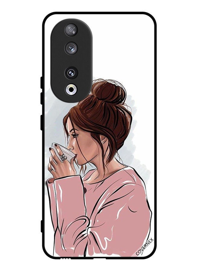 Covernex Protective Case Cover For Honor 90 Girl Drinking Tea Art - Image 1
