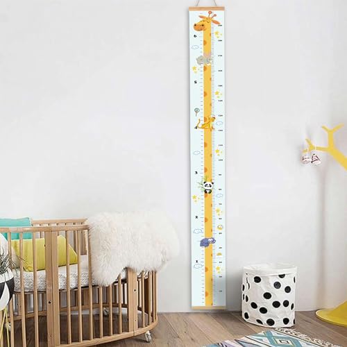 LoveNite Baby Growth Chart, Height Wall Chart for Kids, Wooden Frame Canvas Measurement Hanging Ruler for Child’s Room Decoration 79 x 7.9in (Yellow Giraffe) - Image 5