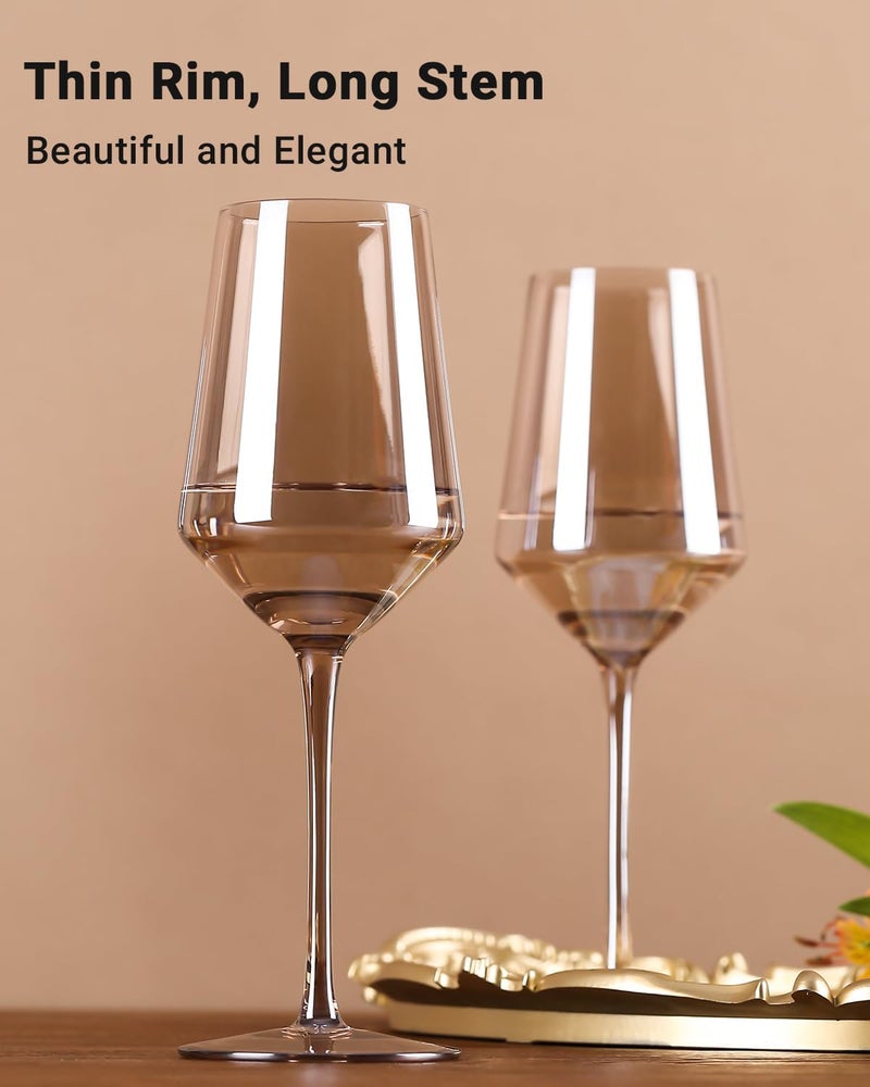 COMFIT Smokey GrayGrey Wine Glasses Set of 614 oz Gray Kitchen Accessories Unfading Color Handblown Colored Wine Glasses  Gifts for Wine Lovers Mothers Day Wedding Birthday Gifts - Image 4