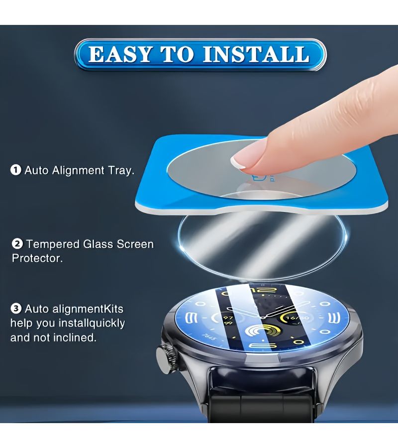 Two Pack Tempered Glass Full Coverage Screen Protectors With 9H Hardness And Automatic Calibration Installation Kit For IMOO Smartwatch Models Z3 Z5PRO Z6 Z5 Z7 Z7A Z6A Z8 Z9 Z10 Z11 Y06 D5 - Image 3