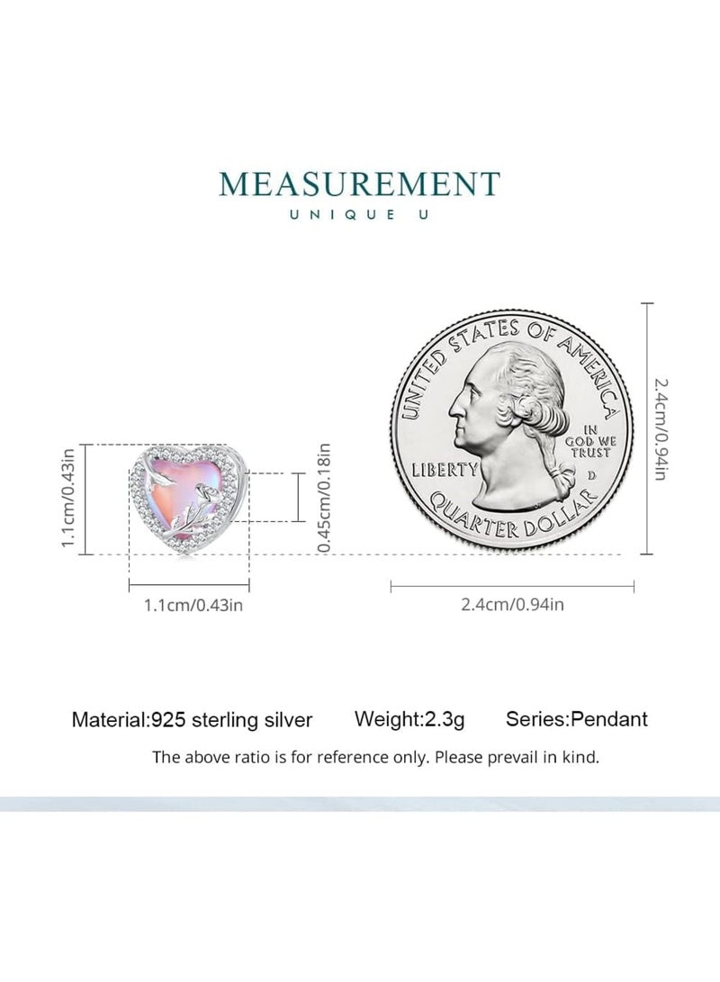 SOLARAE سحر فضة ستيرلنج 925، سحر خرز للأساور، سحر قلب للنساء والفتيات للأساور، سحر شجرة العائلة هدية مجوهرات للنساء والفتيات (قلب) - Image 4