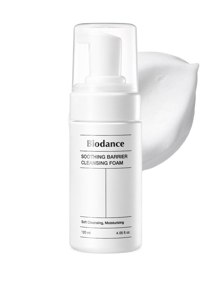 BIODANCE BIODANCE Soothing Barrier Cleansing Foam, Micro Bubble Foam, Gentle & Mild Face Cleanser | 4.06 fl.oz, 120ml  - Image 1