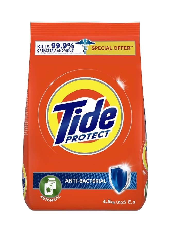 تايد 10102069 اوتوماتيك بروتكت منظف للغسيل مضاد للبكتيريا برغوة منخفضة 4.5 كيلو غرام - Image 1