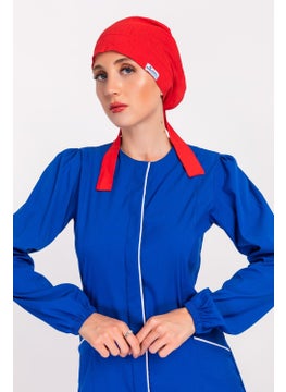 Nur Medikal Giyim Nur Medical Clothing Plain Red Hijab Doctor Nurse Hospital Cook Surgical Cap  - Image 1