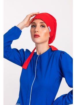 Nur Medikal Giyim Nur Medical Clothing Plain Red Hijab Doctor Nurse Hospital Cook Surgical Cap  - Image 2