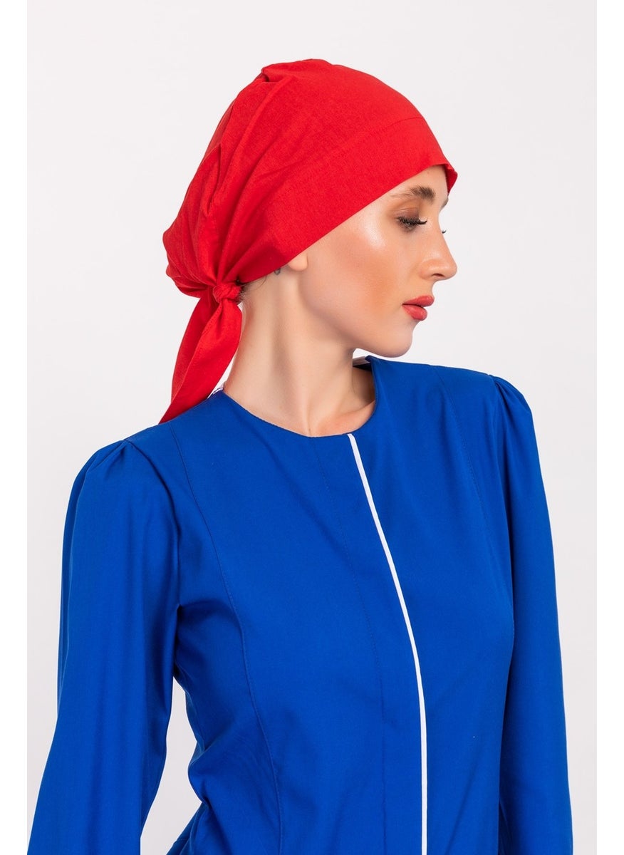 Nur Medikal Giyim Nur Medical Clothing Plain Red Hijab Doctor Nurse Hospital Cook Surgical Cap  - Image 3