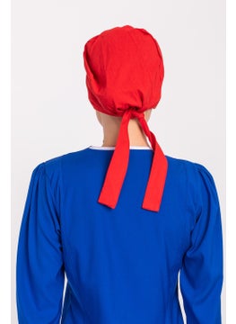 Nur Medikal Giyim Nur Medical Clothing Plain Red Hijab Doctor Nurse Hospital Cook Surgical Cap  - Image 5