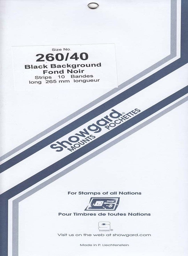 Showgard Pre-cut Black Stamp Mounts Size 260/40 - Image 1