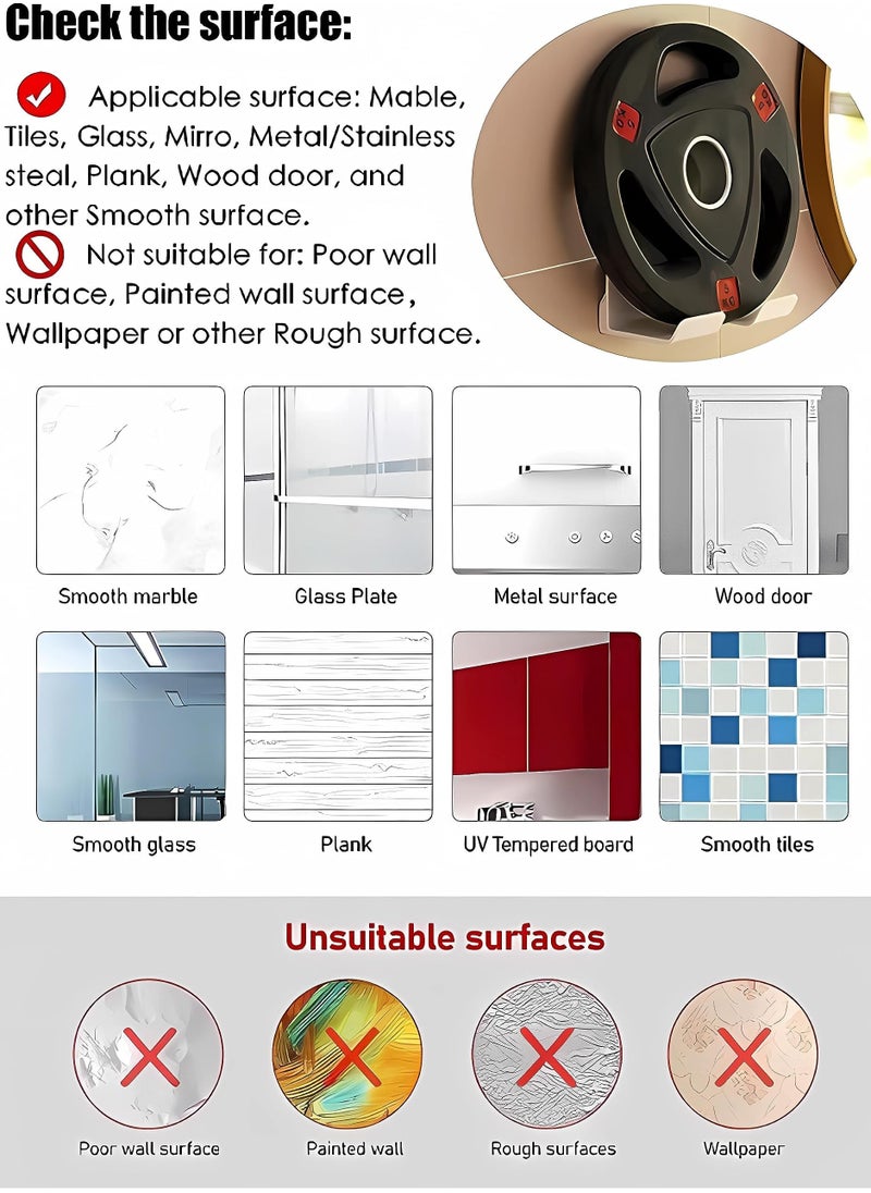 TRASSLE Universal Hair Dryer Holder, Blow Dryer Hanger Wall Mount for Hair Dryer Hook with Plug&Cord Organizer Self Adhesive for Cabinet Bathroom  - Image 5