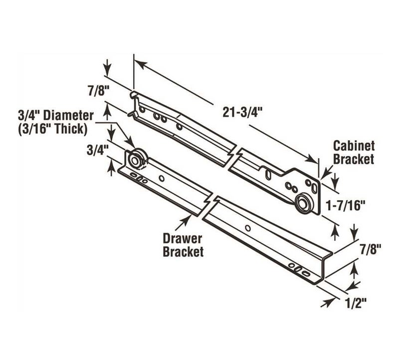 Prime-Line MP7213 Bottom Mount RV and Mobile Home Drawer Slides, White (1 Set) - Image 2
