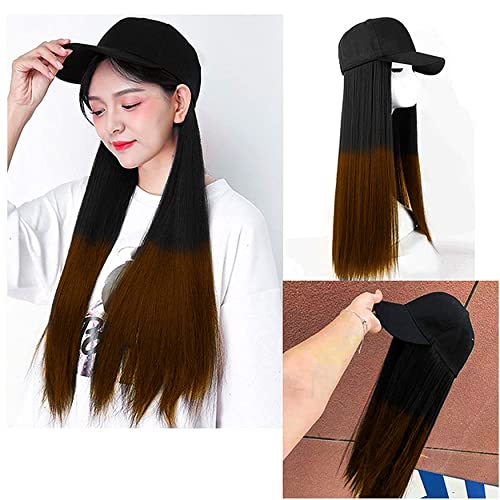 Paradise 26 Inch Long Straight Cap Wig for Women & Girls Matte Finish Adds Instant Hair Volume & Length |Lightweight & Natural Look Synthetic Hair Wig (Black ombre) - Image 5