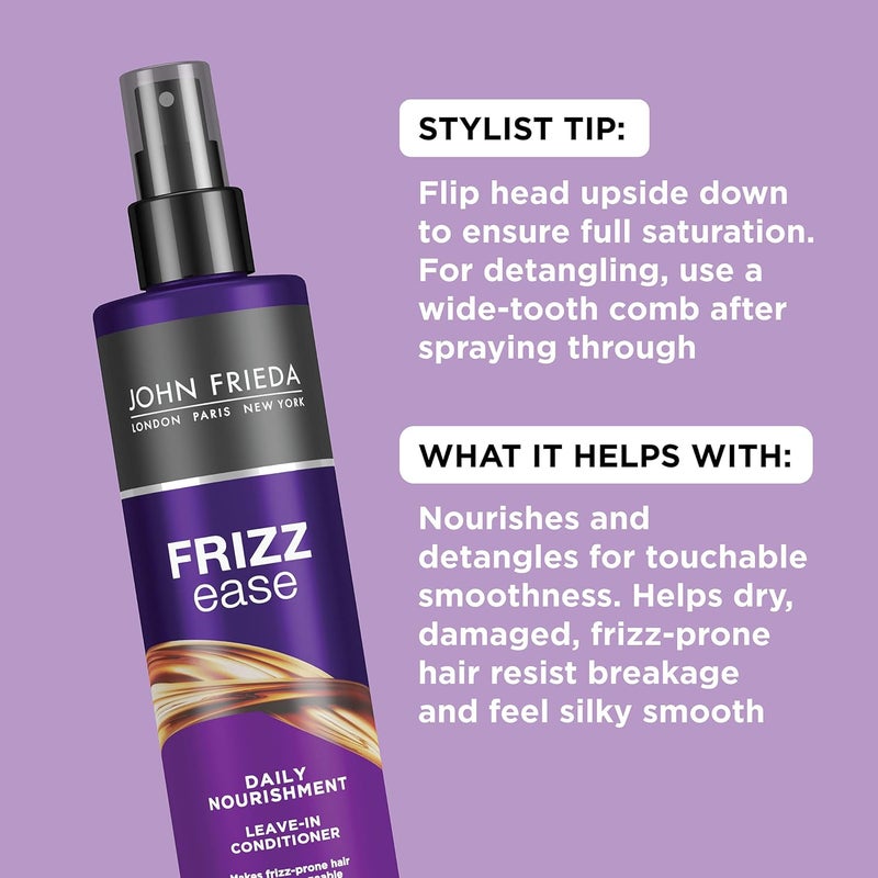 John Frieda Frizz-Ease Daily Nourishment Leave-In Conditioning Spray, 8 oz (Pack of 2) - Image 5