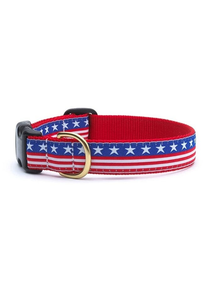Up Country Up Country Stars and Stripes Dog Collar, Small (9 to 15 inches) 5/8 inch Narrow Width 
