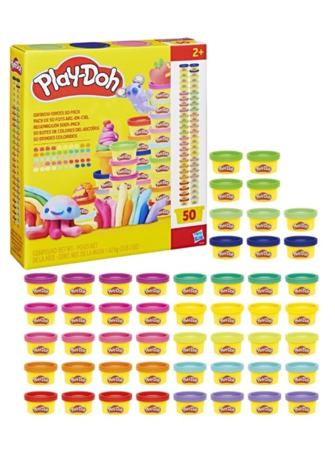 Play-Doh Modeling Compound Mega Pack, 50 Mini Cans, Multicolor, Non-Toxic Compound Set - Image 2