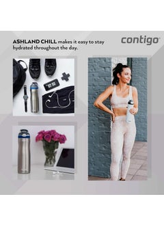Contigo Contigo Ashland Stainless Steel Insulated Water Bottle With Straw, 24 Hours Cold Flask with Thermalock Vacuum Insulation, Spill Proof & Leak-Proof BPA-Free Bottle, Autospout Technology 590 ml, 1 Piece  - Image 5