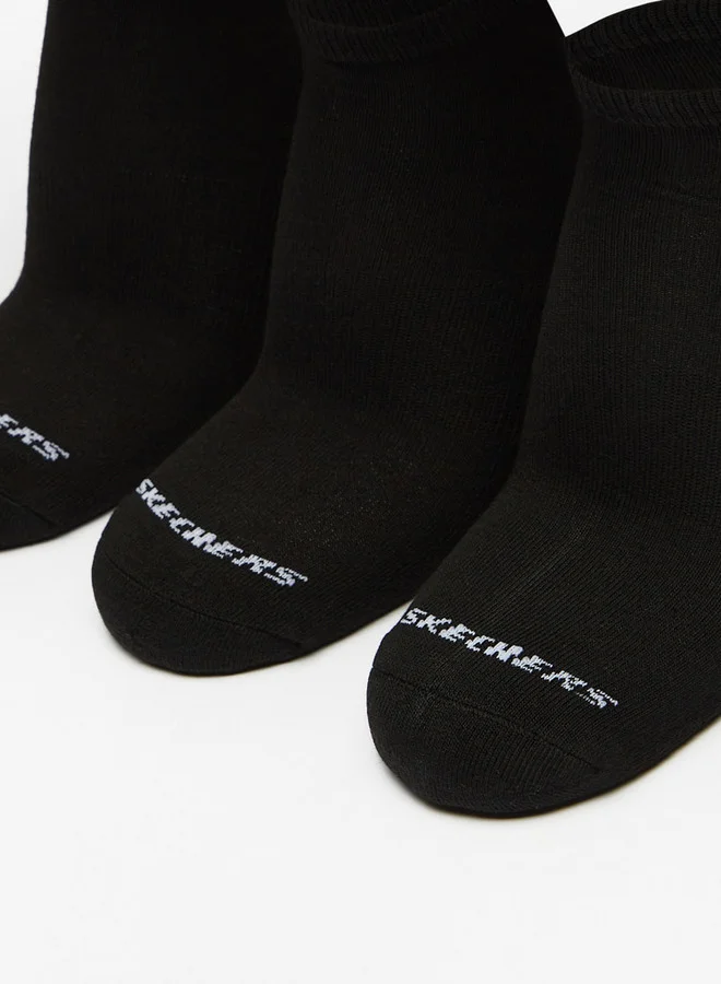SKECHERS Logo Print Ankle Length Socks - Set of 3