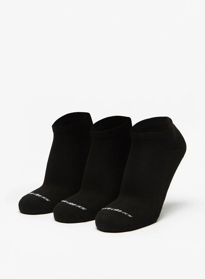 Logo Print Ankle Length Socks - Set of 3