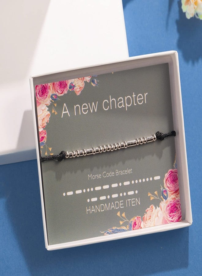 ASELFAD New Chapter Morse Code Bracelet Graduation Gifts for Her 2024 Seniors College High School Graduate Gifts for Best Friend Daughter - Image 3