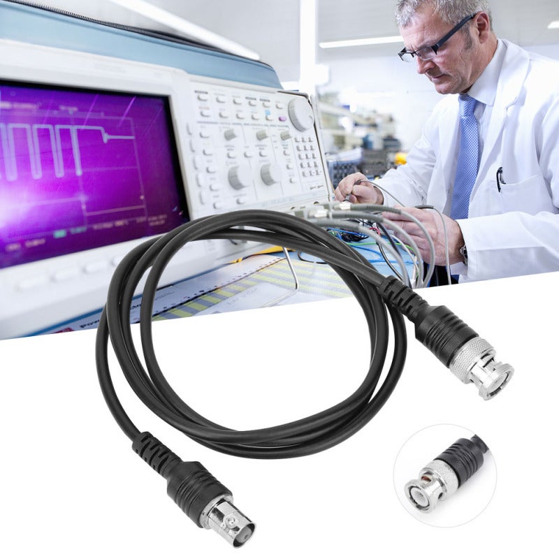 Copper Coaxial Cable 1m 50Ω Impedance Pure Copper Construction - Strong Secure BNC Connection Improved Bending Design for Oscilloscope Monitoring Equipment - Image 5
