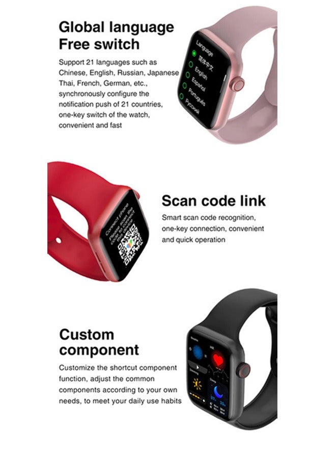 Beauenty HW22 Full Screen Series 6 Smart Watch With Space Aluminum Case,Smart Watch for Men Women Full Touch Screen Fitness Tracker with Heart Rate Blood Oxygen Sleep Monitor, Waterproof Activity Tracker for - Image 5