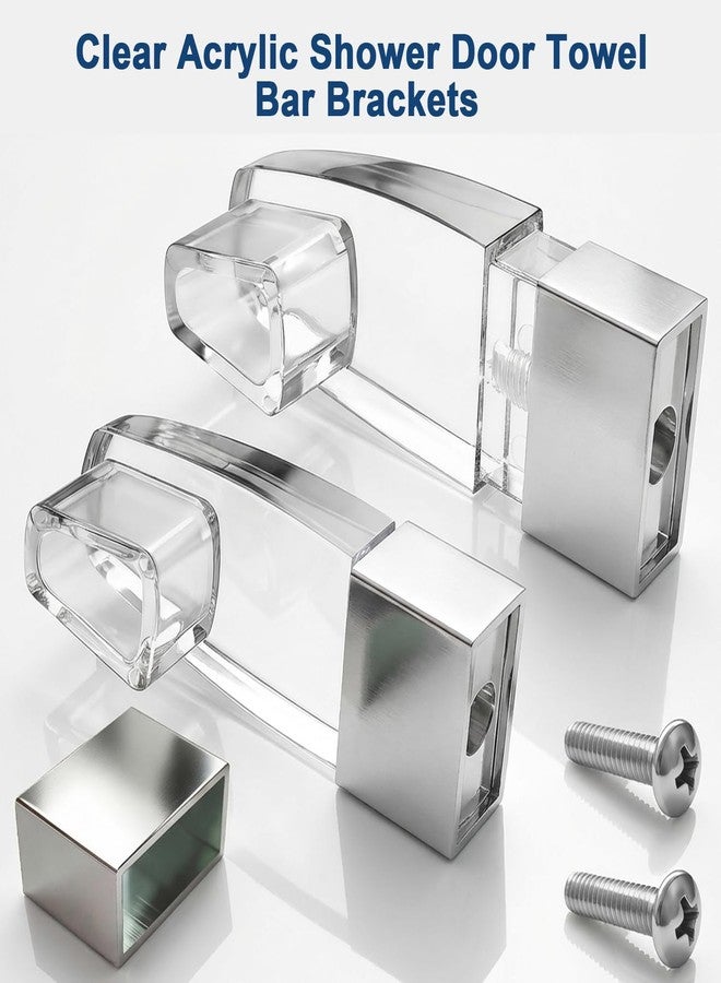 Popbee Clear Acrylic Towel Bar Brackets for Basco & alumax Framed Sliding Shower Door Towel Rod Replacement Parts - Stylish, Durable & Easy to Install - 2 Pack - Image 5