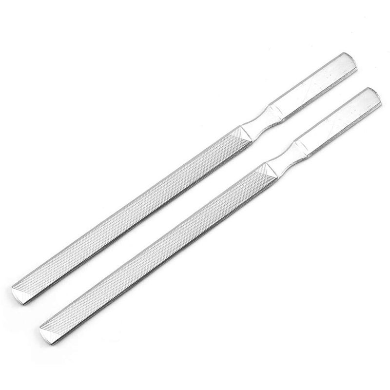 lasenersm 2 Pieces Stainless Steel Nail File 4 Sides Nail File Metal Buffer Fingernails Toenails Manicure Files for Salon and Home7 Inch