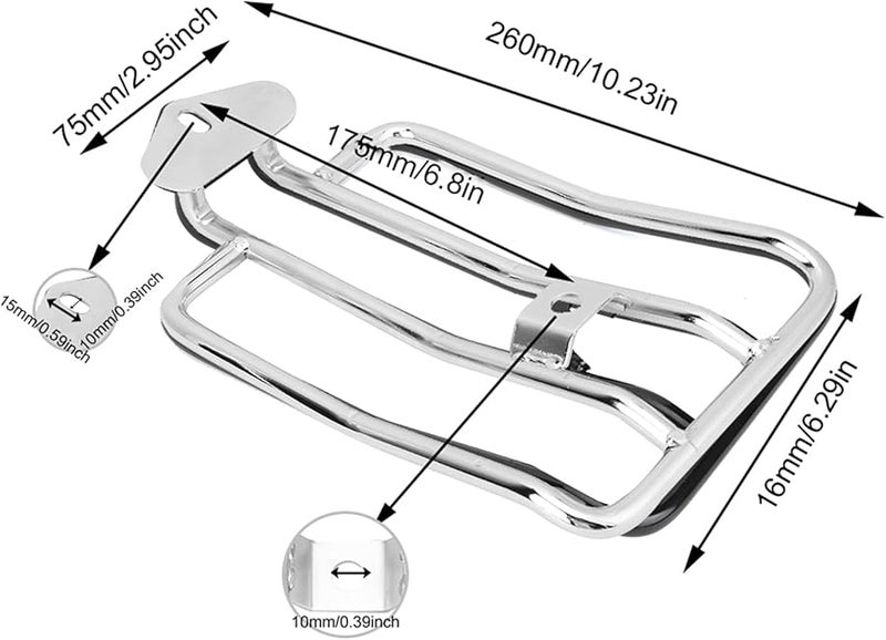 Harley Davidson XL883 1200 X48 Motorcycle Rear Luggage Rack Carrier Silver Easy Installation - Image 3